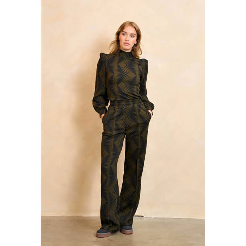 Lofty Manner wide leg regular waist broek groen afbeelding