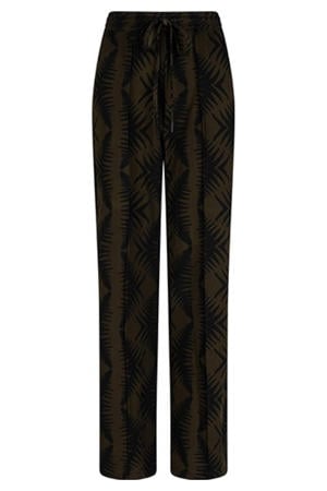 wide leg regular waist broek groen