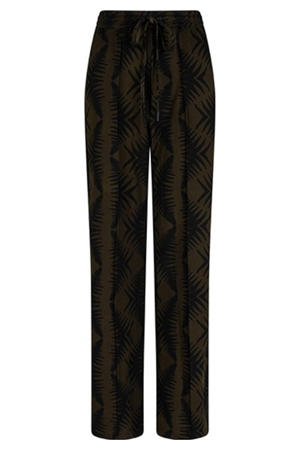 wide leg regular waist broek groen