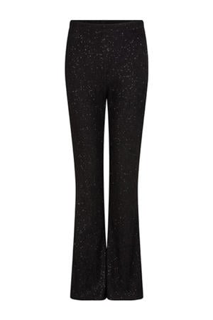 flared regular waist flared broek zwart
