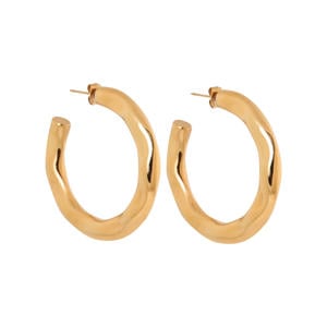 gold plated oorbellen Rough Hoops
