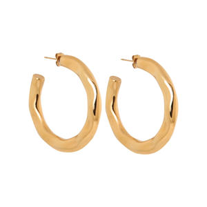 gold plated oorbellen Rough Hoops