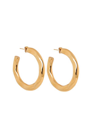 gold plated oorbellen Rough Hoops