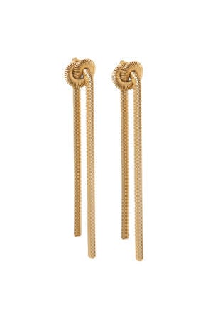 gold plated oorbellen Knot Snake