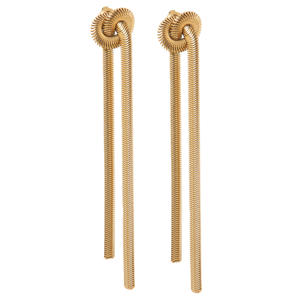 gold plated oorbellen Knot Snake