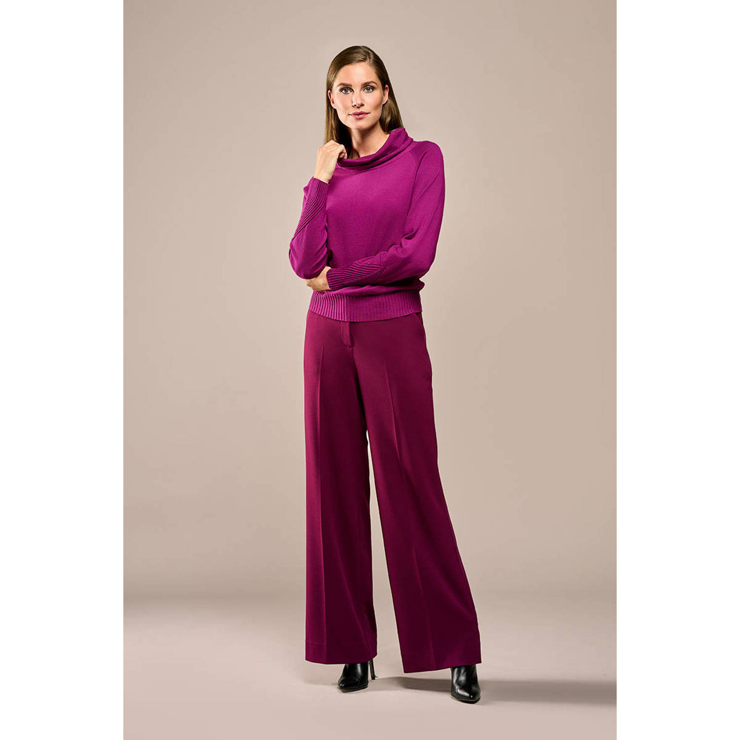 Mart Visser straight high waist pantalon donkerrood