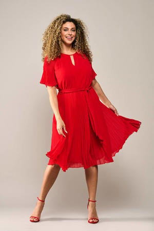midi jurk rood