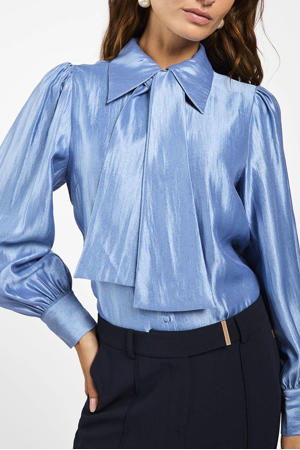 satijnen blouse blauw