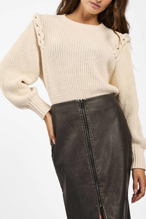 pullover met wol ecru gebreid