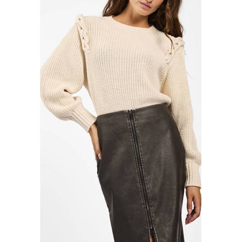 Aaiko pullover met wol ecru gebreid afbeelding