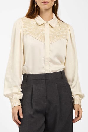 satijnen blouse crème