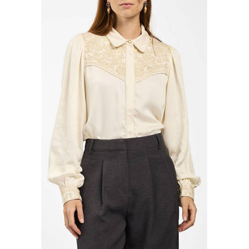 Aaiko satijnen blouse crème afbeelding