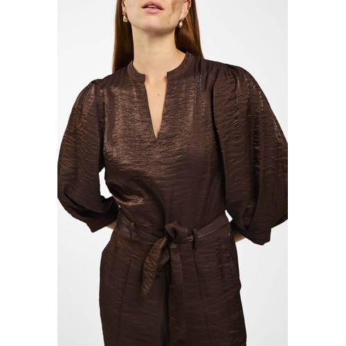 Aaiko jumpsuit donkerbruin afbeelding