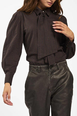 blouse donkerbruin met glitter
