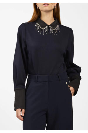 top donkerblauw met glitter