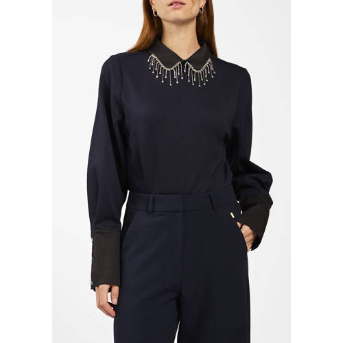 Aaiko top donkerblauw met glitter afbeelding