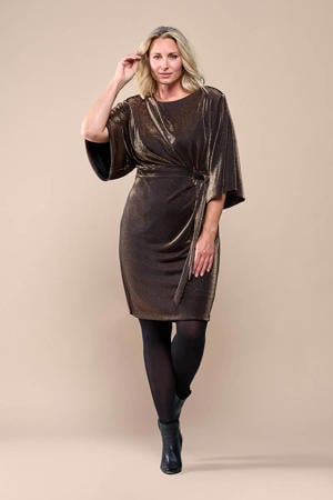 midi jurk brons