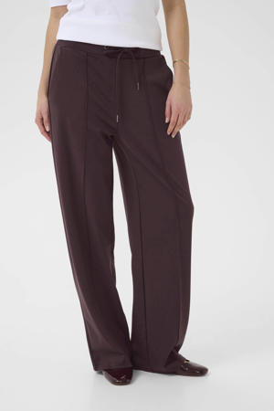 slim regular waist broek roodbruin