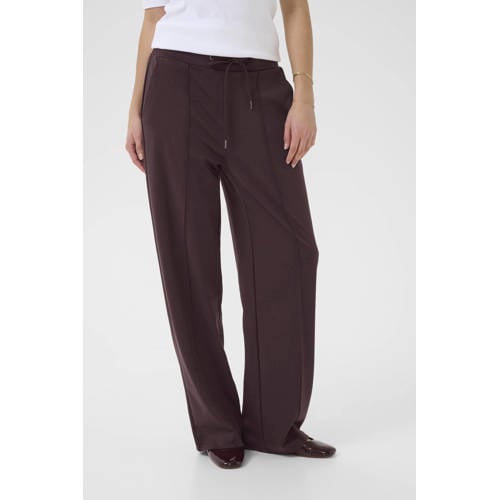 Kaffe slim regular waist broek roodbruin afbeelding