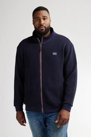 sweatvest gebreid donkerblauw