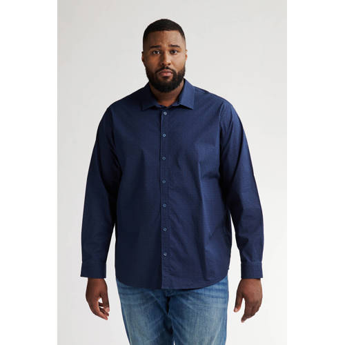 Petrol industries Plus Size regular casual overhemd donkerblauw afbeelding