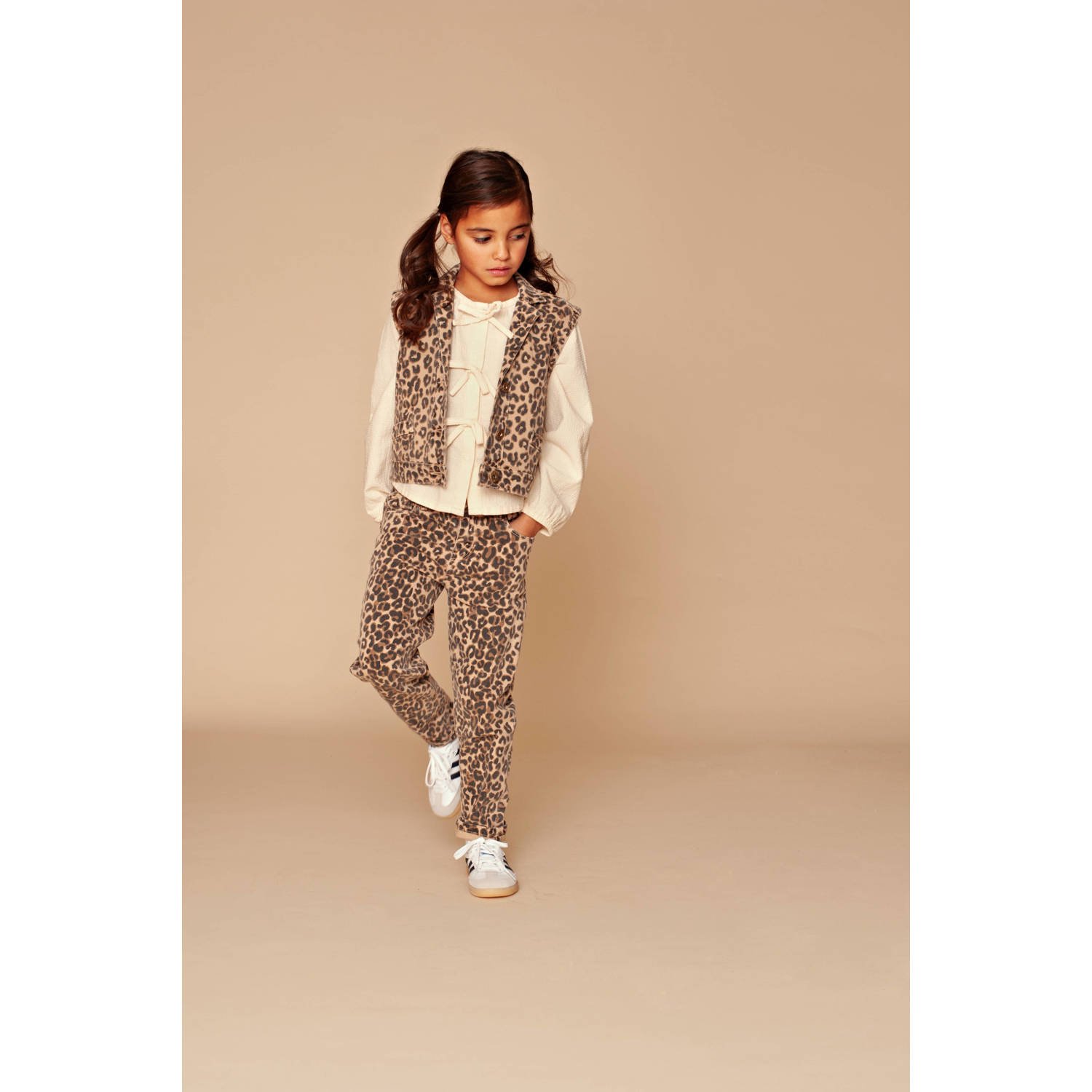 Stains&Stories loose casual broek bruin