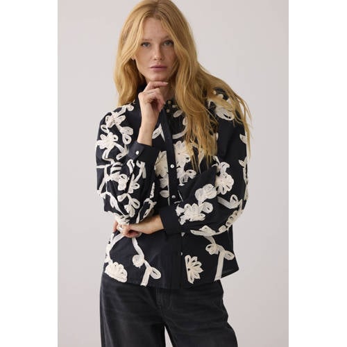 Summum blouse zwart broderie afbeelding