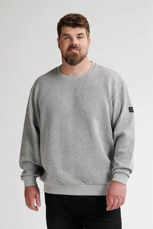 sweater met textuur lichtgrijs