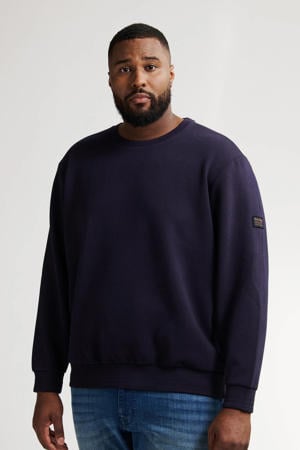 sweater met textuur donkerblauw