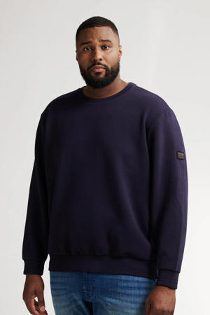 sweater met textuur donkerblauw