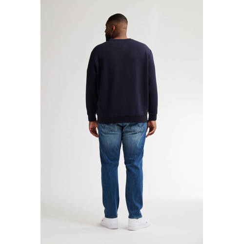 Petrol industries Plus Size sweater met textuur donkerblauw afbeelding