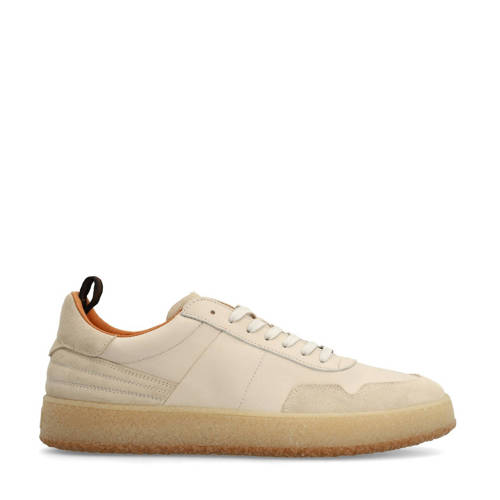 Manfield leren sneakers beige afbeelding