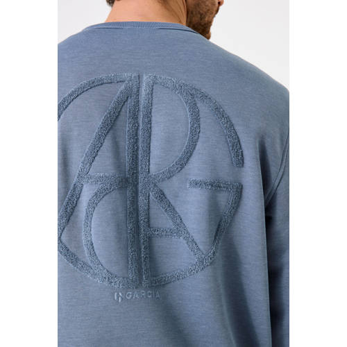 Garcia sweater met backprint blauw afbeelding