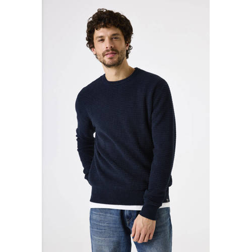 Garcia gebreide trui met textuur donkerblauw afbeelding