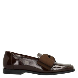 lakleren loafers met strik bruin