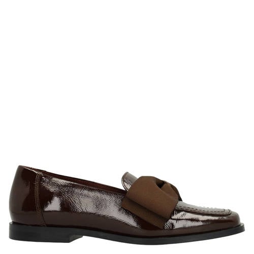 Manfield lakleren loafers met strik bruin afbeelding