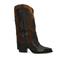 Sacha leren cowboylaarzen met flap zwart/cognac