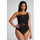 Hunkemöller corrigerend one shoulder badpak Shell Mesh zwart