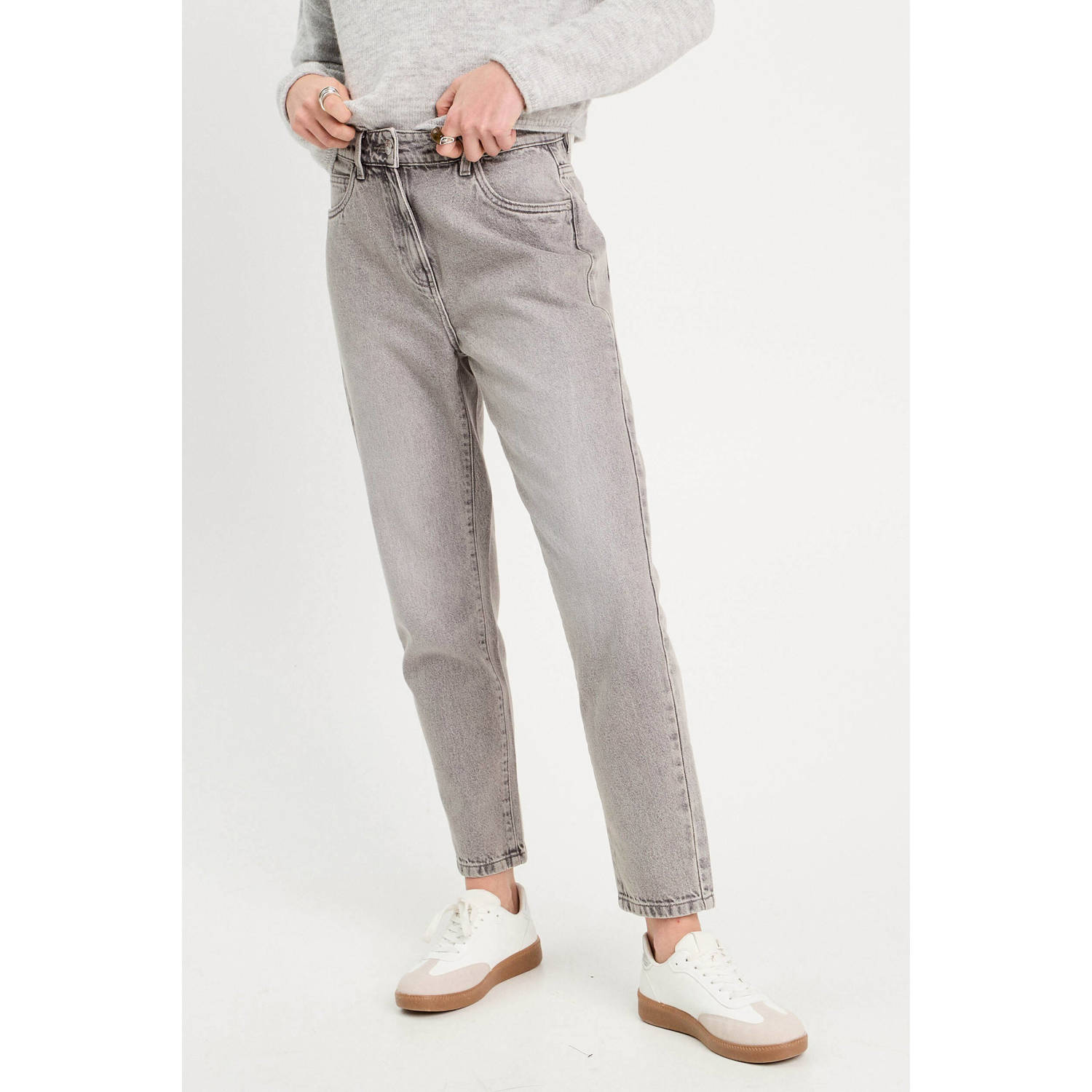 Cache high waist mom jeans light grey