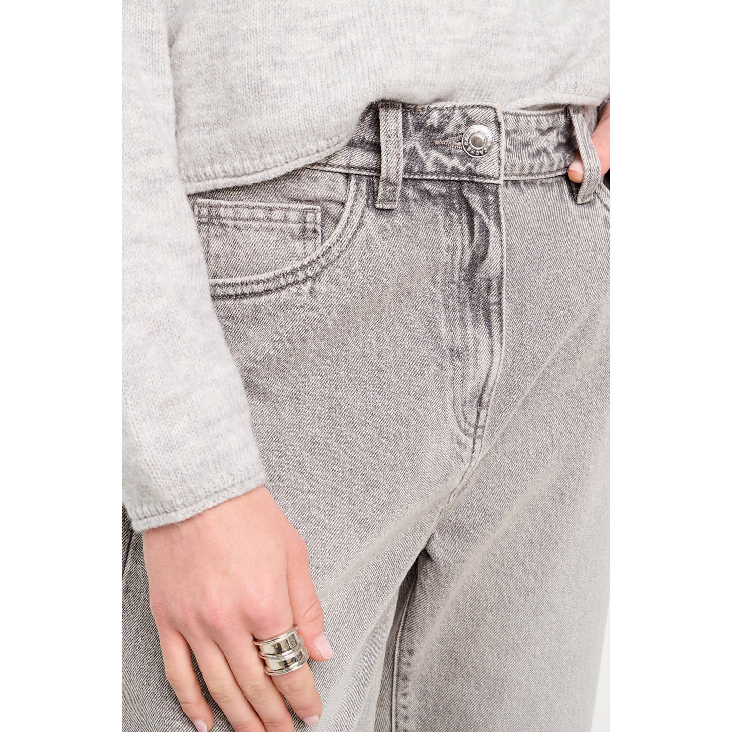 Cache high waist mom jeans light grey
