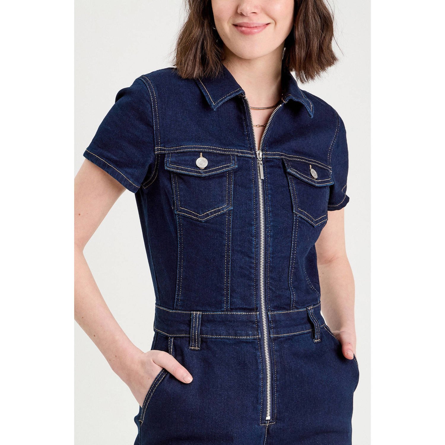 Cache denim jumpsuit dark blue