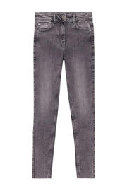 thumbnail: Grey denim dames Cache Cache skinny jeans van denim met regular waist, rits- en knoopsluiting en effen