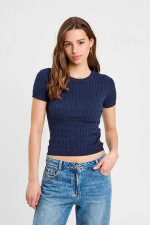 top marineblauw met kabels