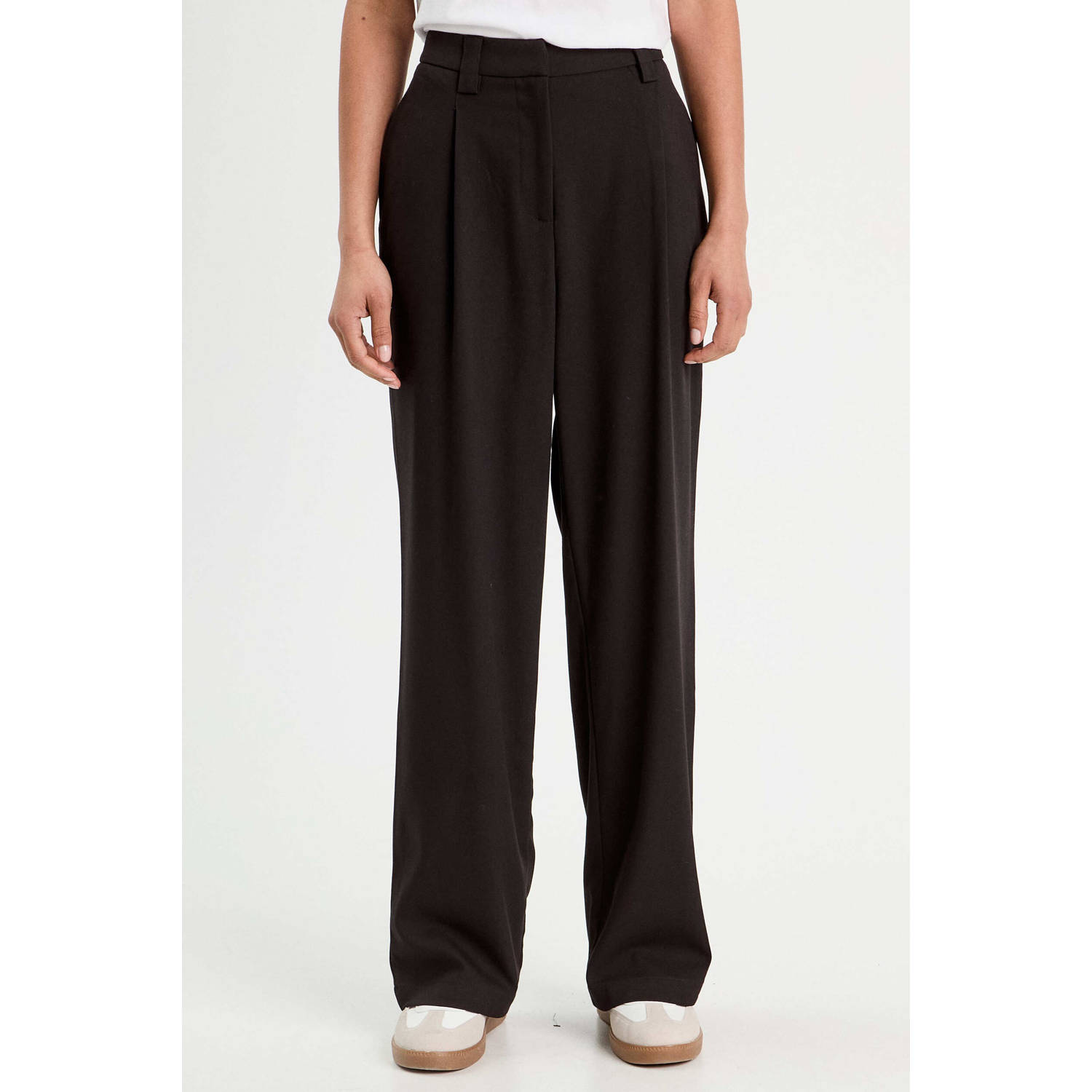 Cache regular waist pantalon zwart