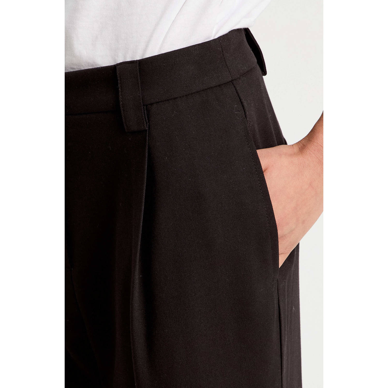 Cache regular waist pantalon zwart