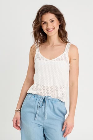 top ecru crochet
