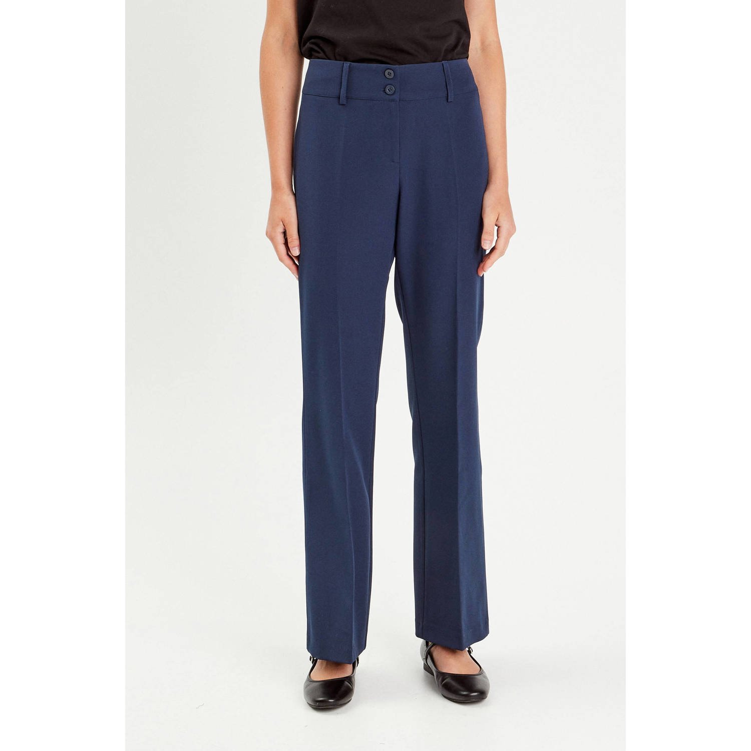 Cache flared regular waist pantalon marine
