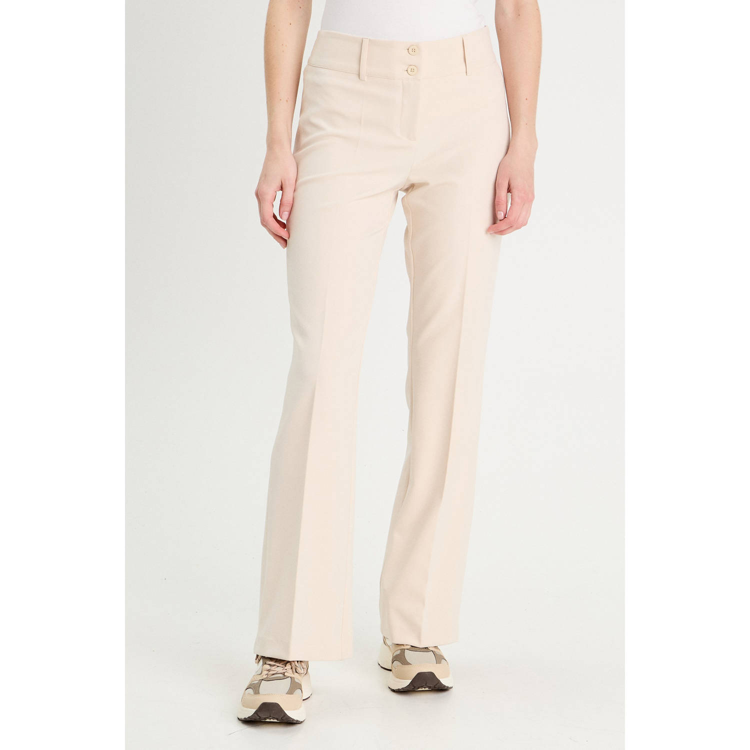 Cache flared regular waist pantalon zand