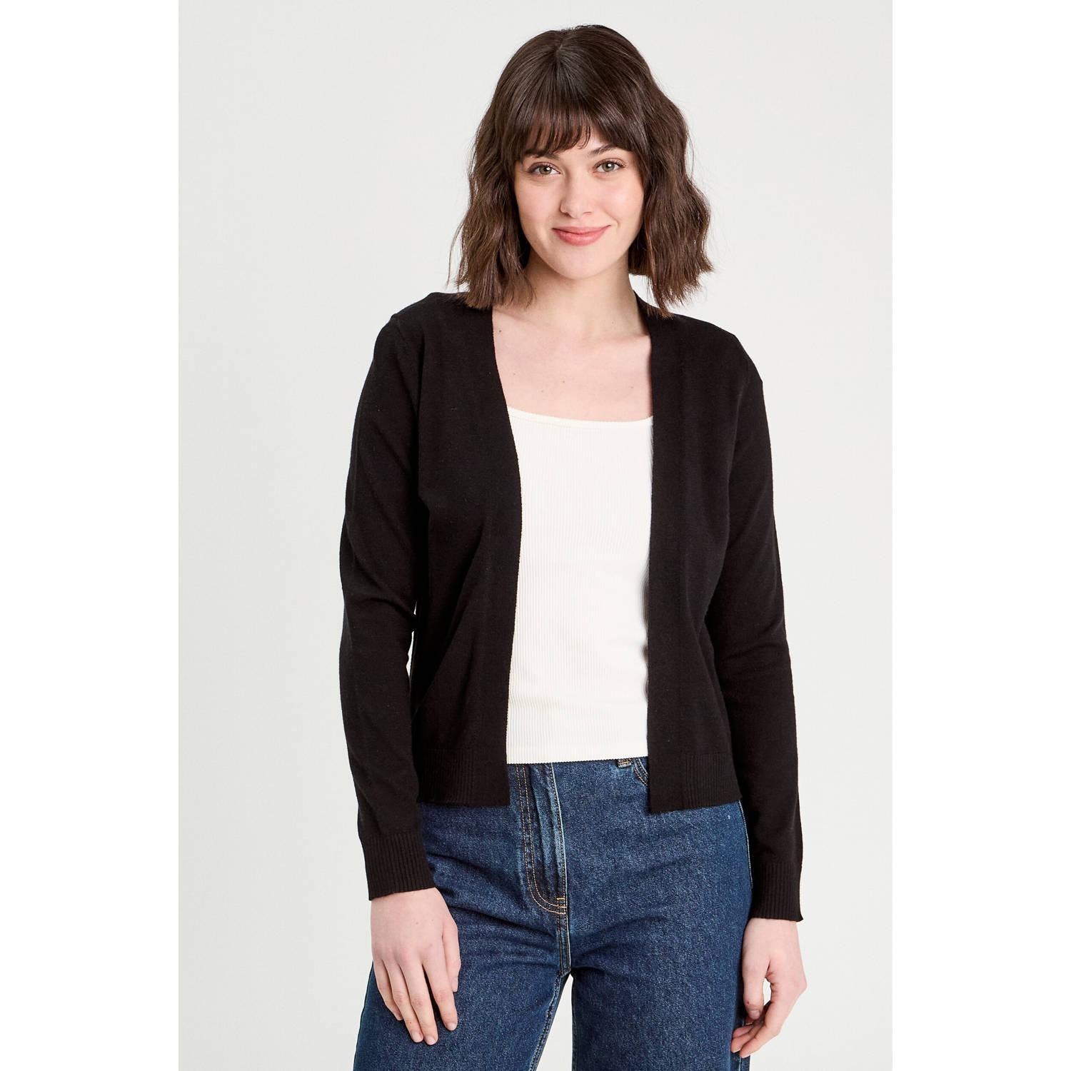 Cache gebreid vest zwart