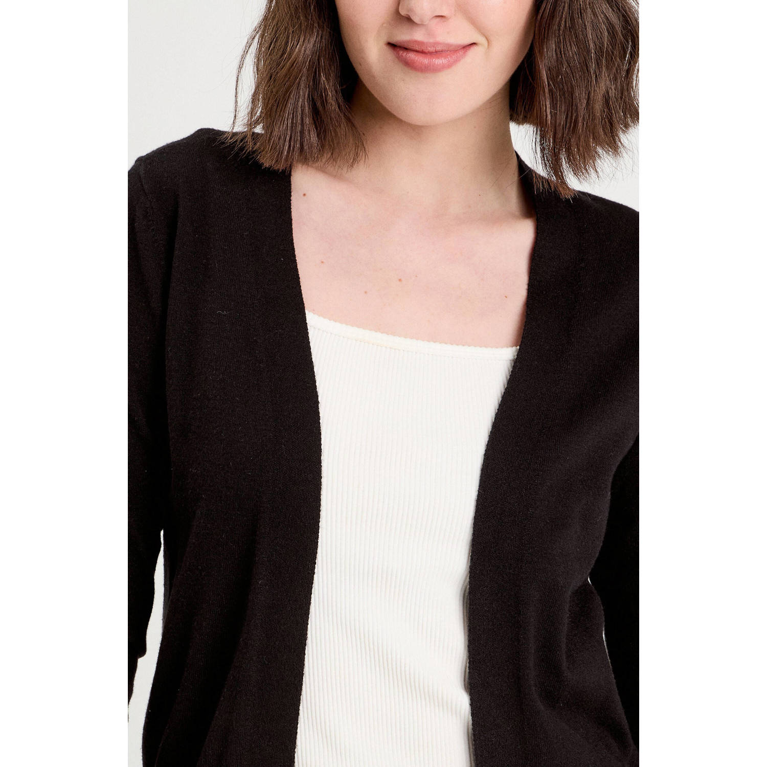 Cache gebreid vest zwart